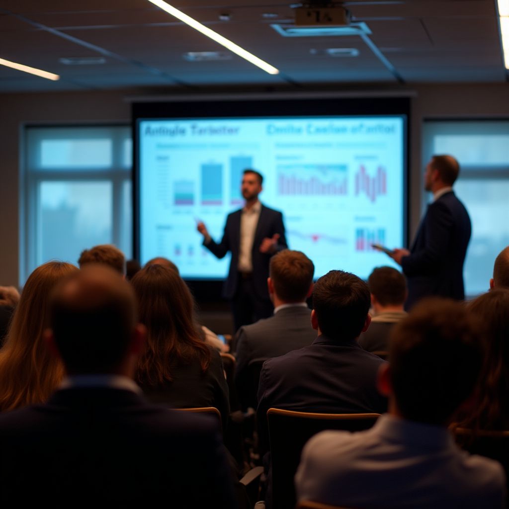 Seminario de inversión para clientes.